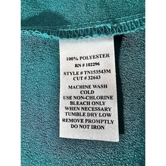 Connected Apparel Shiny Emerald Green Satin Finish Midi Dress Cap Sleeve - Picture 7 of 7